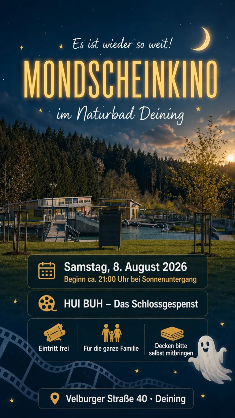 Mondscheinkino Naturbad Deining: „Hui Buh“ bei freiem Eintritt